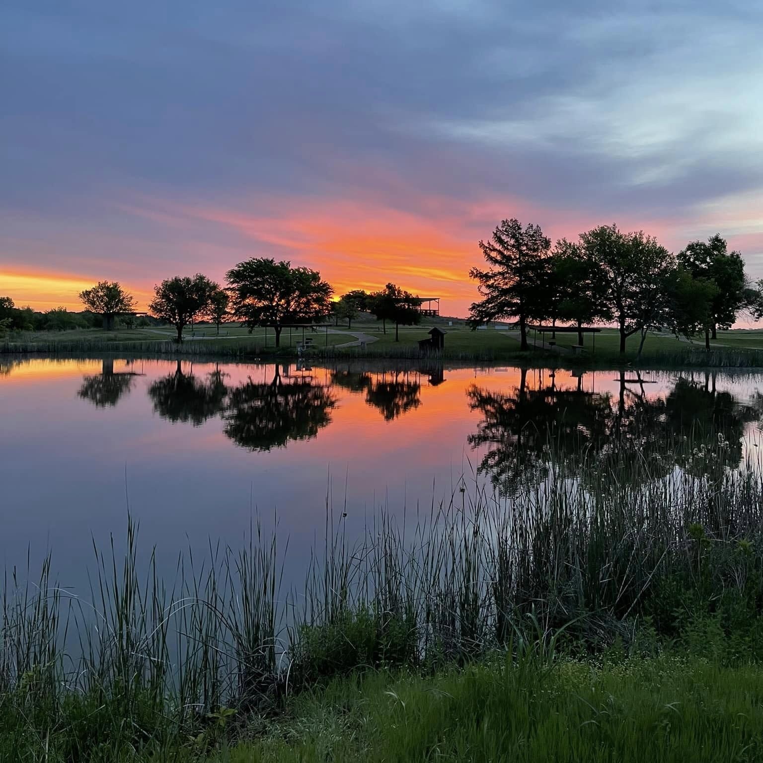 sunset over lake