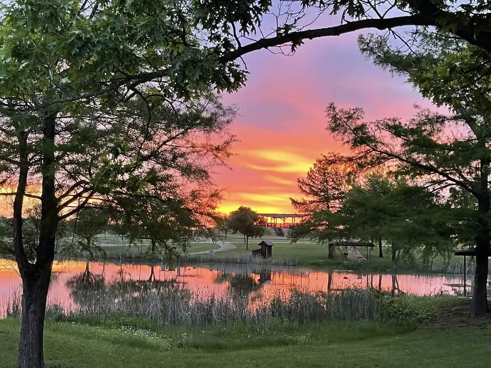 sunset over lake