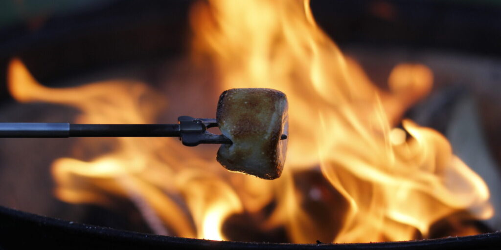 roasted marshmallows over campfire